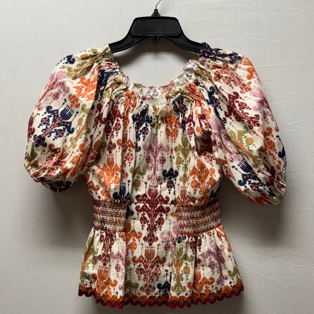 Sachin + Babi Multicolor Puff Sleeve Blouse